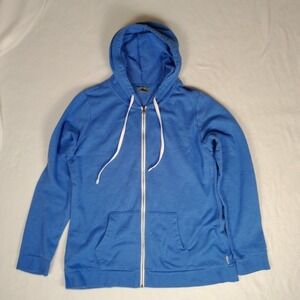 Eddie Bauer‎ Blue Full Zip Hooded Sweatshirt Hoodie Women's Medium Cotton Blend